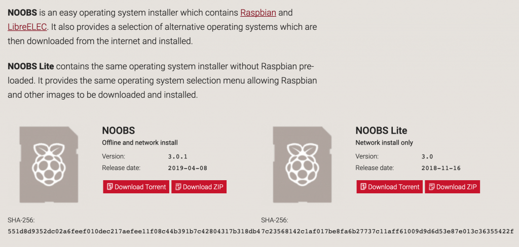 Install Raspberry Pi with NOOBS